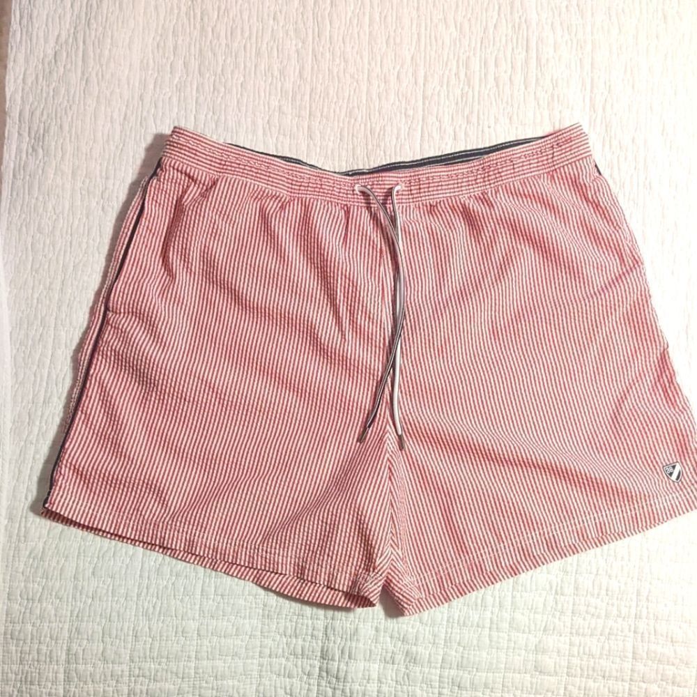 Daniel Cremieux Men's Swim trunks XL Red White Stripe